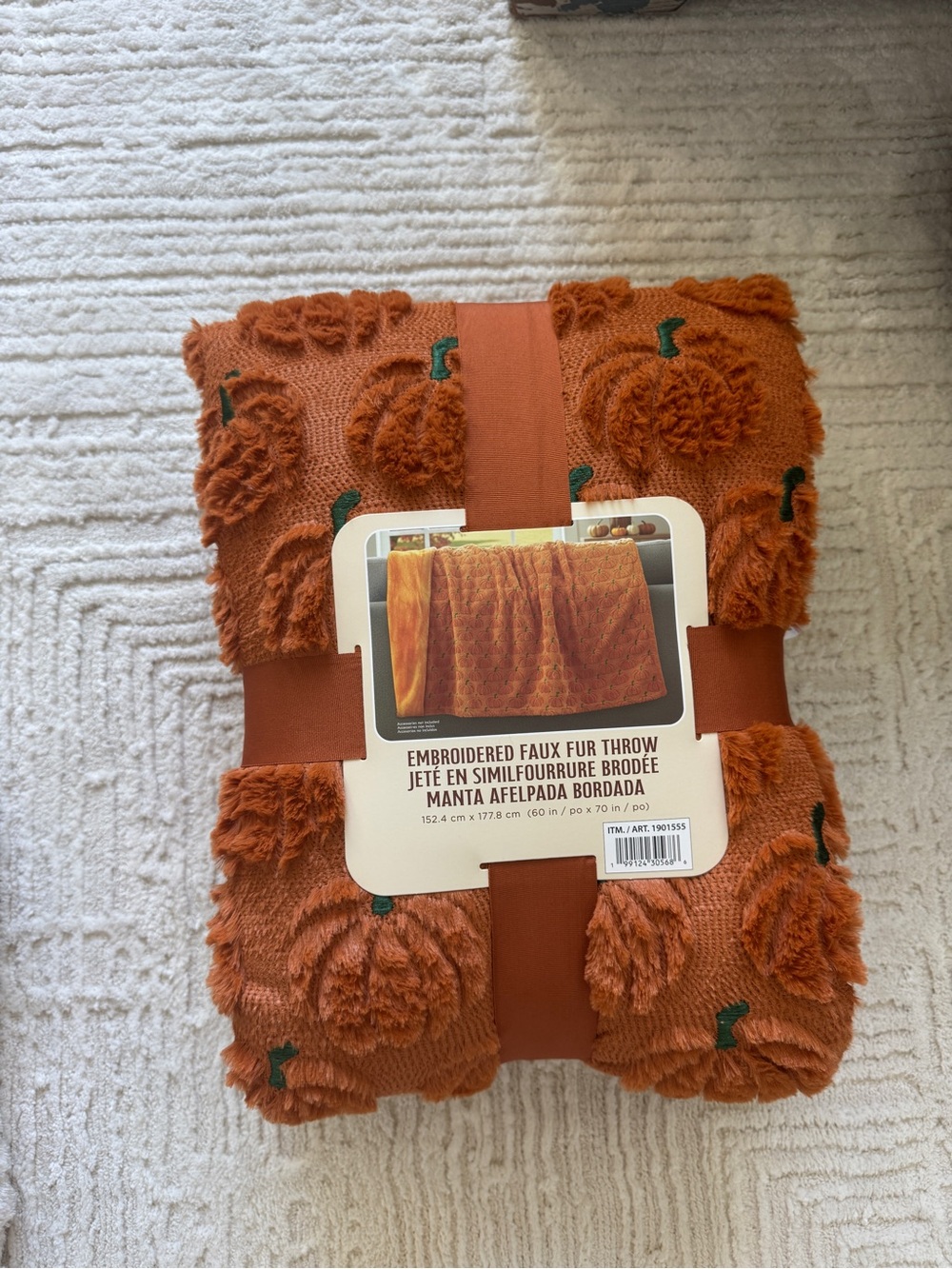 Fall/Halloween throws. Viral TikTok Costco throw blankets. Pumpkins.